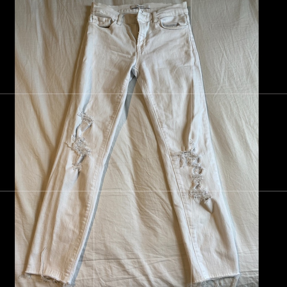 J Brand White Mid waist pants